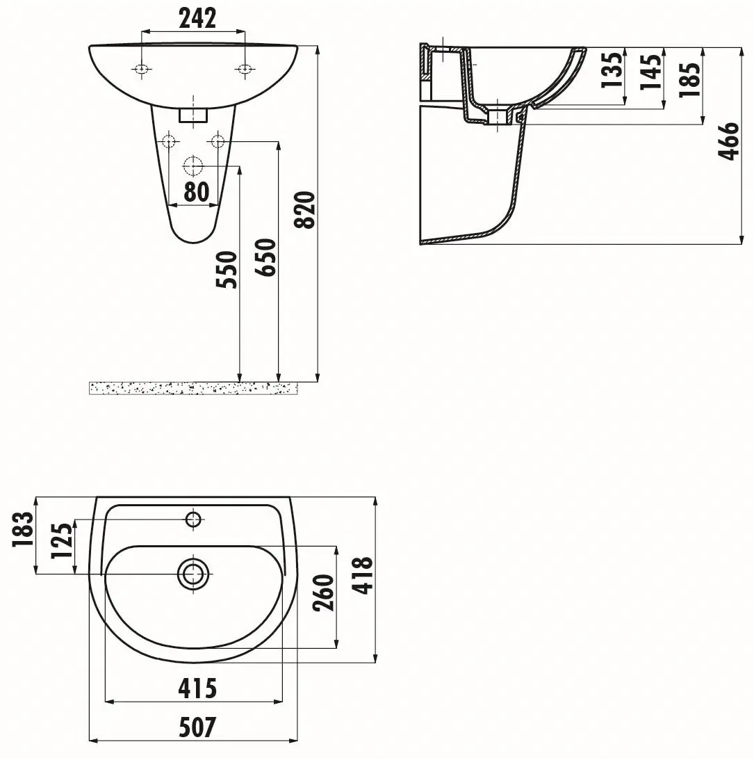 Умывальник Creavit TP150.000 (White)