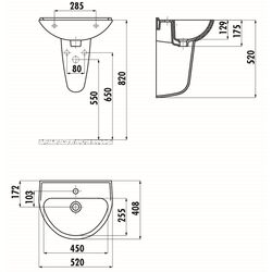 Умывальник Creavit TP155.000 (White) Thumb