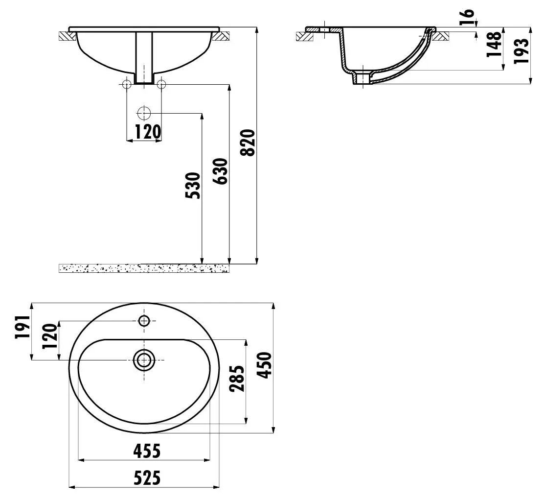 Умывальник Creavit TP225.00CB00E (White)