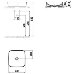 Умывальник Creavit Ultra Square UL040.00CB00E (White) Thumb