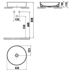 Умывальник Creavit Ultra UL145.00CB00E (White) Thumb