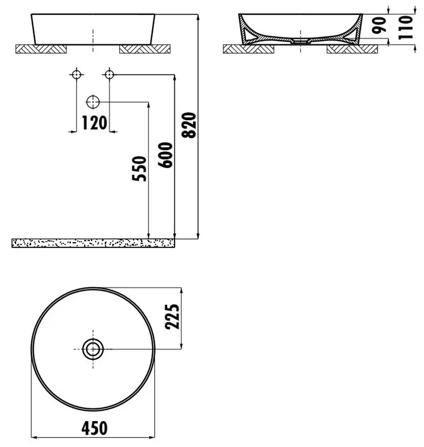 Умывальник Creavit Ultra UL145.00CB00E (White)
