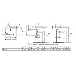 Умывальник Ideal Standard Connect E773301 (White) Thumb