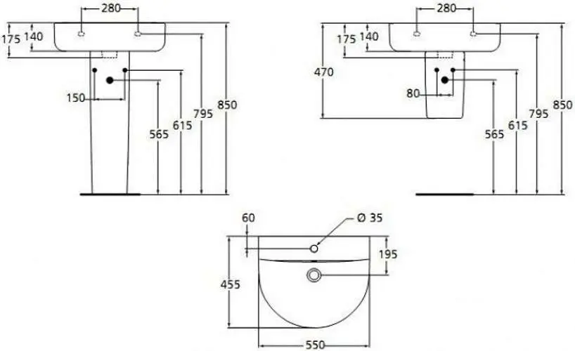 Умывальник Ideal Standard Connect E785401 (White) - 3