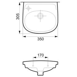 Умывальник Cersanit Еко 35 Left (White) Thumb