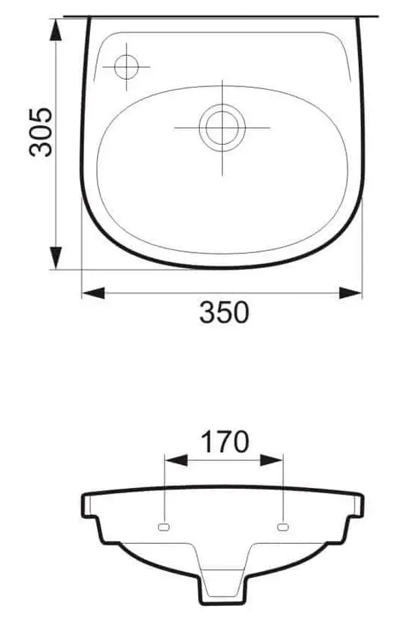 Умывальник Cersanit Еко 35 Left (White)