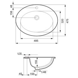 Умывальник Cersanit Gamma 63 (White) Thumb