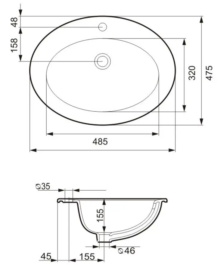 Умывальник Cersanit Gamma 63 (White)