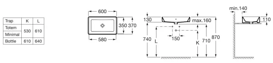 Умывальник Roca The Gap A3270Y2000 (White)