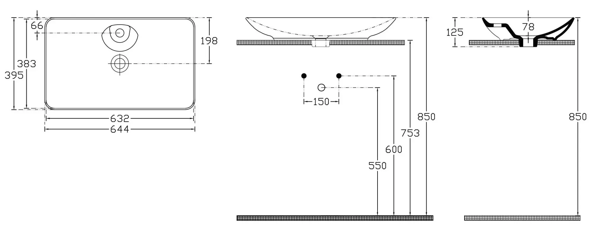 Умывальник Orka Isvea 10SY50065SV (Antracite Matt)