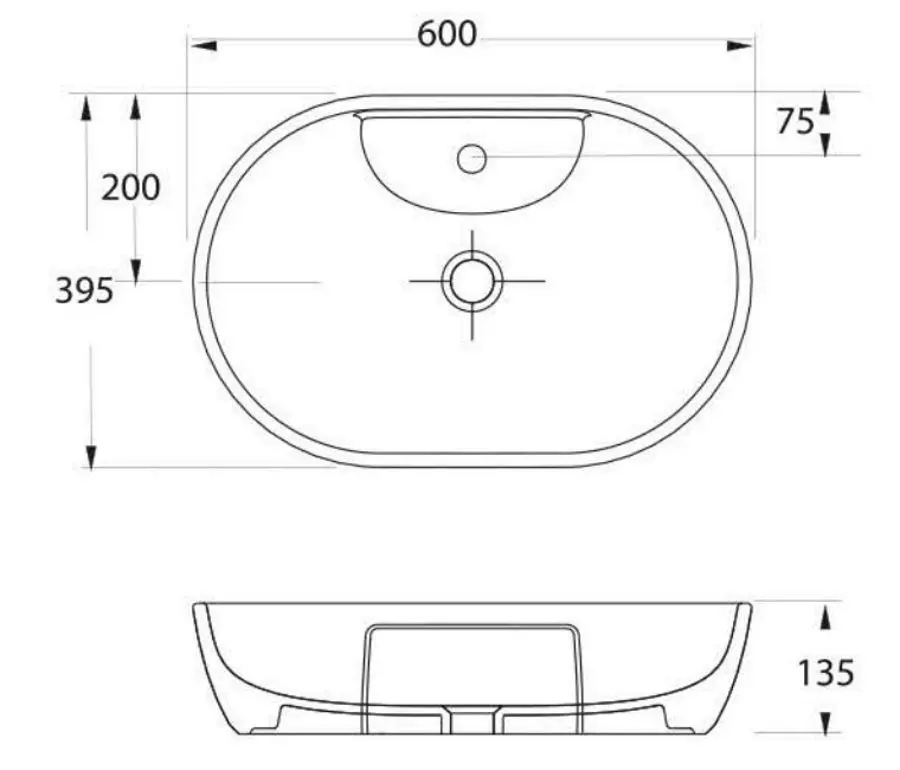 Умывальник Ege Vitrifiye Knidos 88611 (White)