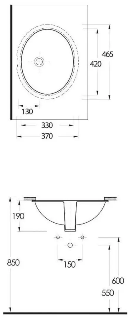 Умывальник Ege Vitrifiye Pinara 91461 (White)