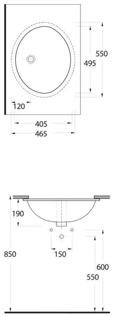 Умывальник Ege Vitrifiye Pinara 91551 (White)