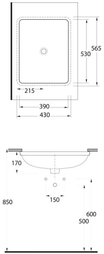 Умывальник Ege Vitrifiye Pinara 91561 (White)