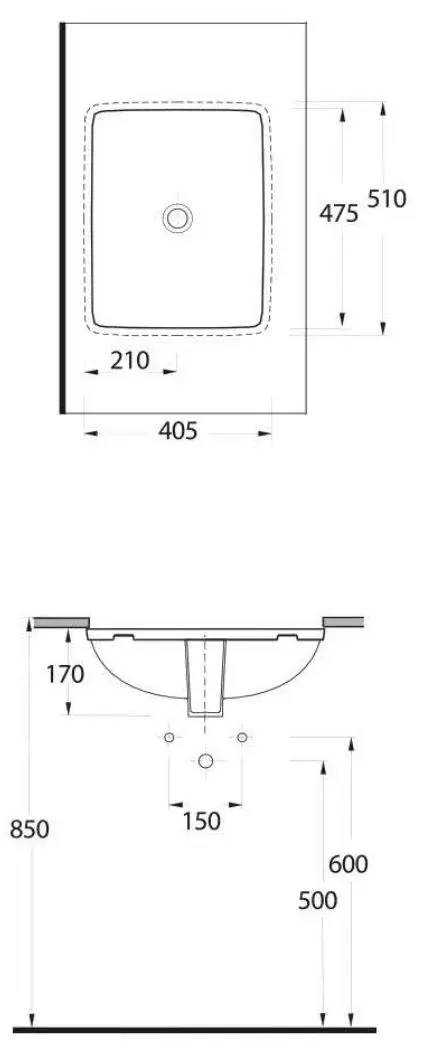 Умывальник Ege Vitrifiye Pinara 93501 (White)