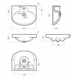 Умывальник Sanita Самарский SMRSAWB01 (White) Thumb
