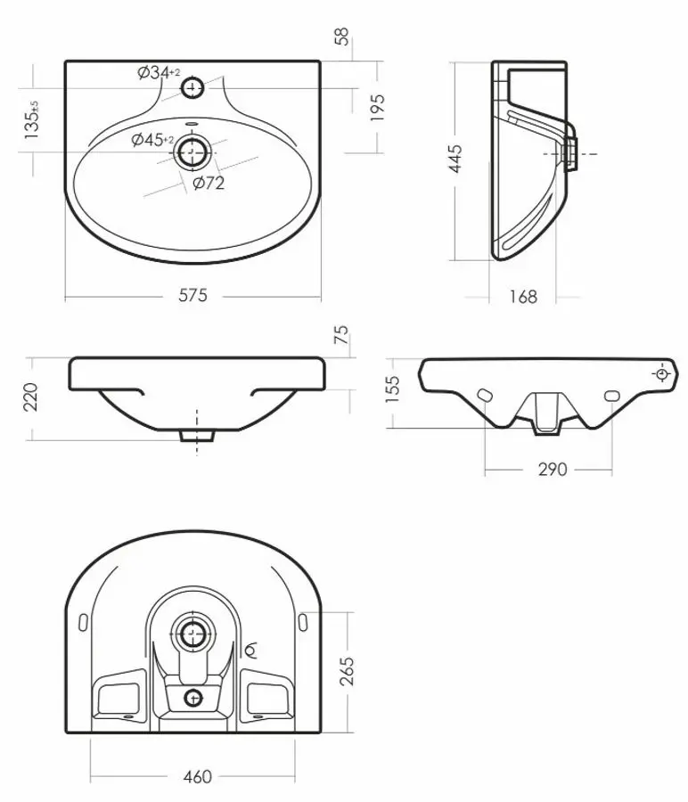 Умывальник Sanita Самарский SMRSAWB01 (White) - 4