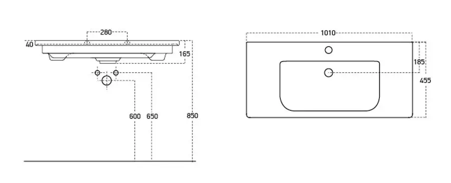 Lavoar Sanovit Soft 1010x455 (White)
