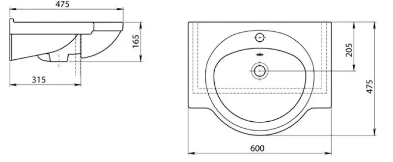 Умывальник Santeri Сатурн 60 - 3