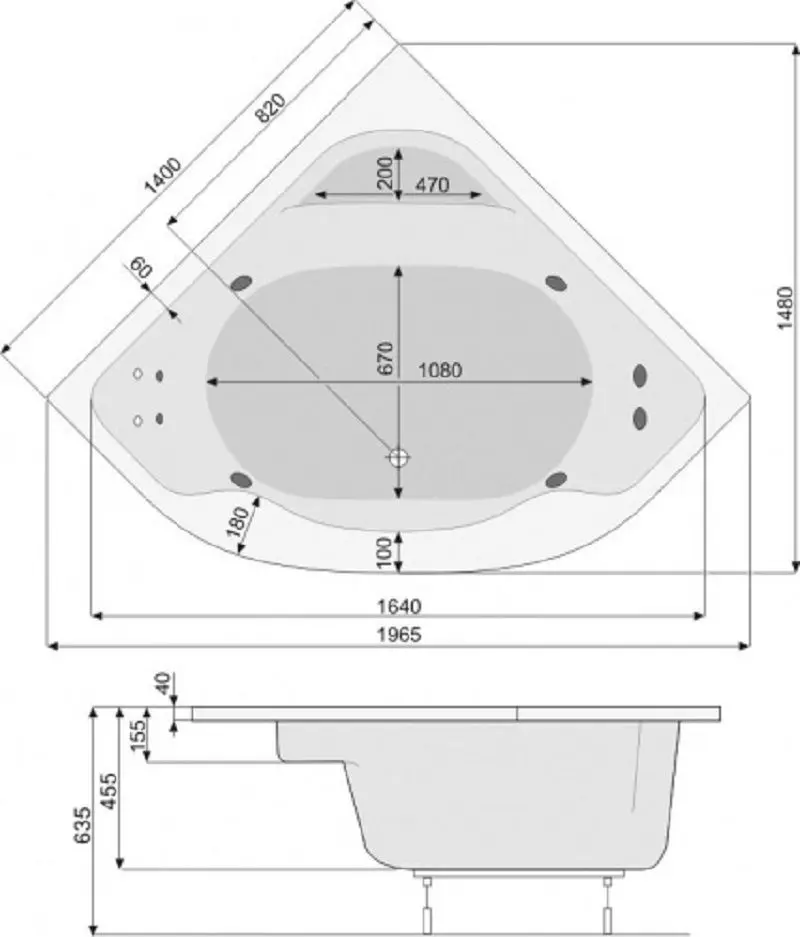 Ванна акриловая Pool Spa Klio Sym 140x140 L/R (White)