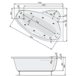 Cadă de baie din acril Pool Spa Europa 170x115 Right (White) Thumb