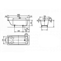 Cada de baie din otel Kaldewei Cayono 748 160x70 (White) Thumb