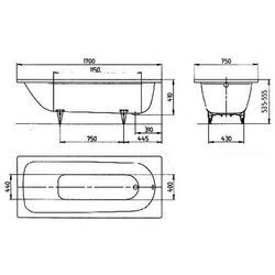 Cada de baie din otel Kaldewei Saniform Plus 373-1 170x75 (White) Thumb