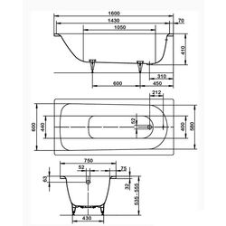 Cada de baie din otel Kaldewei Saniform Plus 372-1 160x75 (White) Thumb
