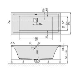 Cada de baie Sanplast Space Line WP/Space 180x80 + SP Set (White) Thumb