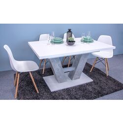 Set de sufragerie Mirjan24 Concrete/Alvaro + 4x Betty/Fiore (White/Concrete) Thumb