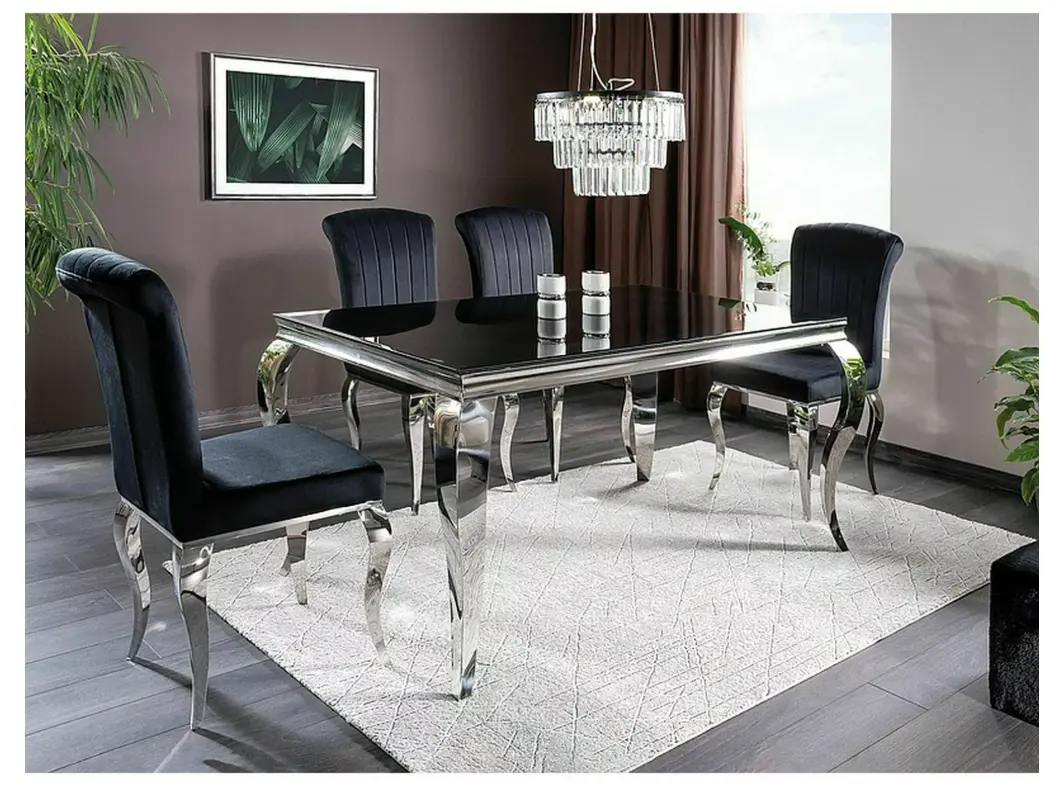 Обеденный набор Signal Prince 150 Black/Chrome + Prince Velvet Chrome/Black