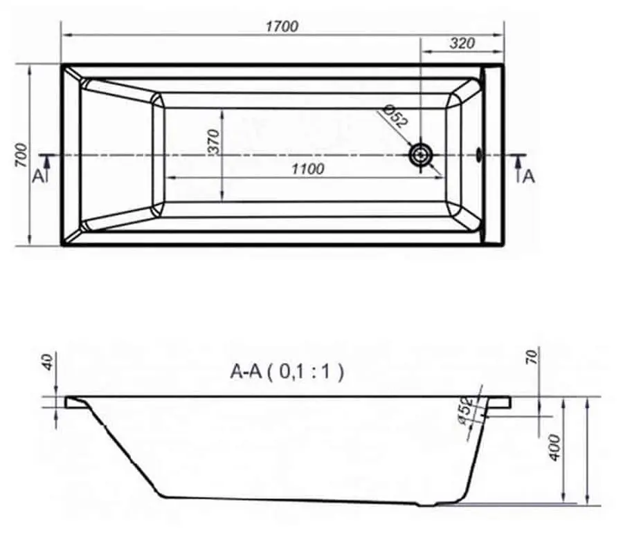 Cada de baie Cersanit Balinea 170x70 (White)