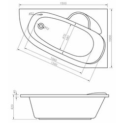 Ванна Bonito Home Blanca 150х100 Right (White) Thumb