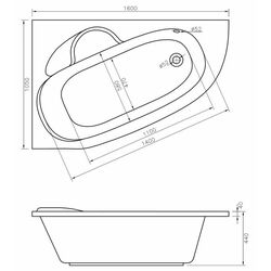 Сada de baie Bonito Home Blanca 160х105 Left (White) Thumb