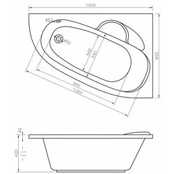 Ванна Bonito Home Blanca 140х95 Right (White) Thumb