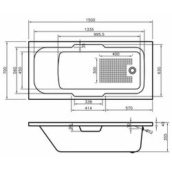 Ванна Bonito Home Leon 1500x700 (White) Thumb