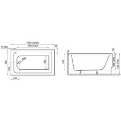 Ванна Polimat Capri 100x70 (White) Thumb