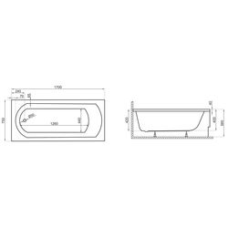 Cada de baie Polimat Classic 170x75 (White) Thumb