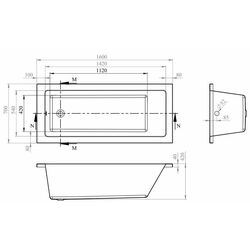 Cada de baie Bonito Home Delia 160x70 (White) Thumb