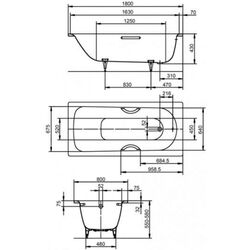 Cada de baie din otel Kaldewei Saniform Plus Star 337 (180x80) Thumb