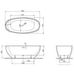 Cada de baie Polimat Kivi 165x75 (White) Thumb