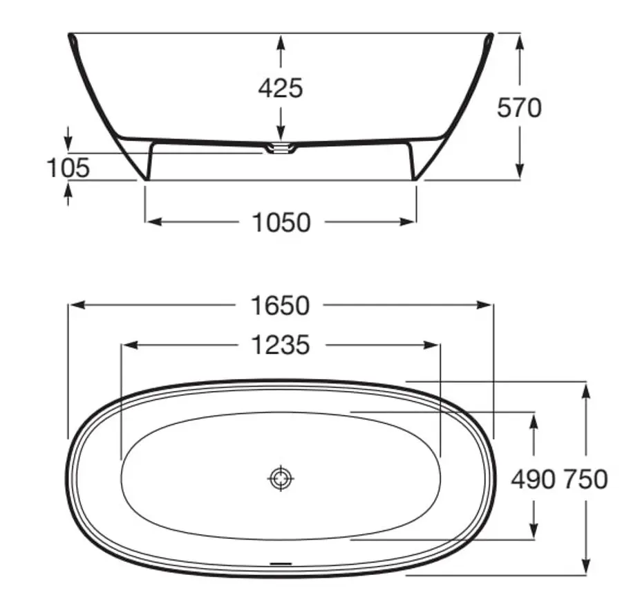 Cada de baie Roca Ariane 165x75 (White)