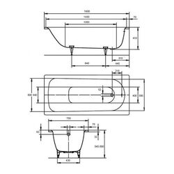Cada de baie din otel Kaldewei Saniform Plus Star 333 (160x75) Thumb