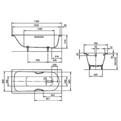 Cada de baie din otel Kaldewei Saniform Plus Star 336 (170x75) Thumb