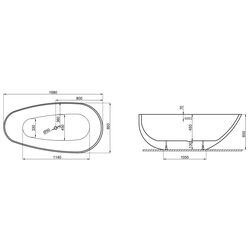 Cada de baie Polimat Shila 170x85 (White) Thumb