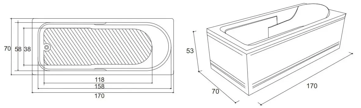 Ванна Kring Siena 170x70 (White)