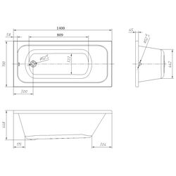 Ванна VentoSpa Mitra 1400x700 (White) Thumb