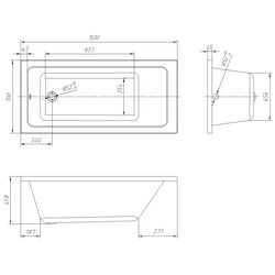 Ванна VentoSpa Novaro 1500x700 (White) Thumb