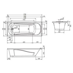 Cada de baie din acril VentoSpa Serena 1700x700 (White) Thumb
