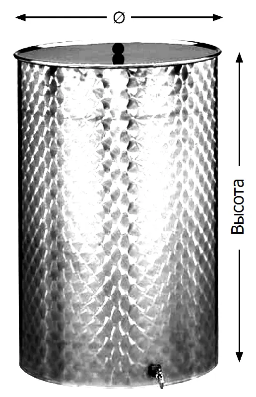 Rezervor pentru fermentare si stocare vin Tabec 71200 Set 200l (Inox)